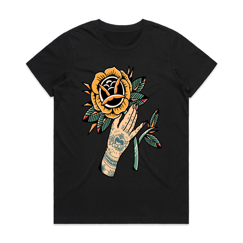 Tattooed Bloom: The Love & Thorn Streetwear Tee