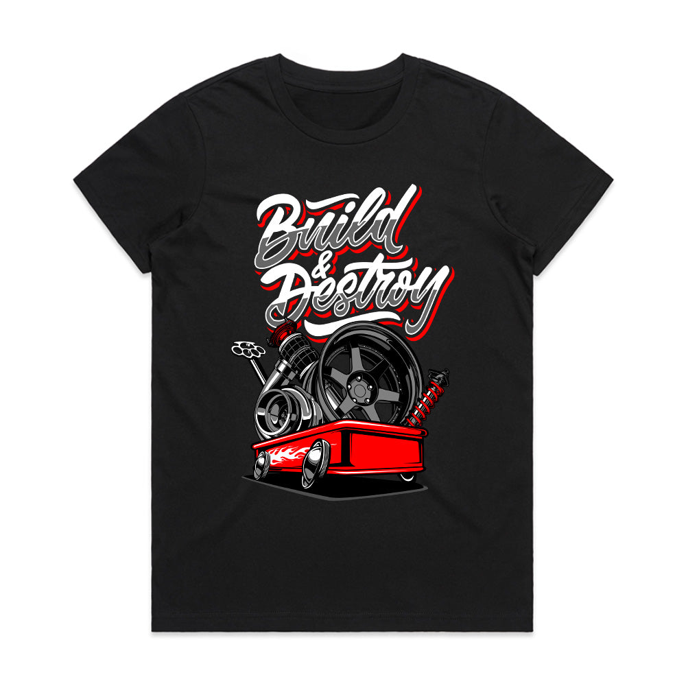 Build & Destroy Custom Garage Performance T-Shirt