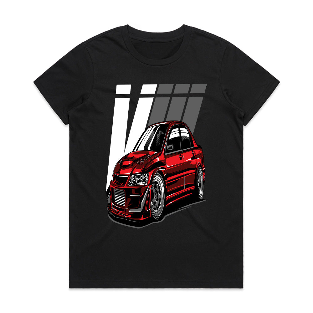 Evolution VIII Street Warrior T-Shirt — Red Turbo Beast Edition