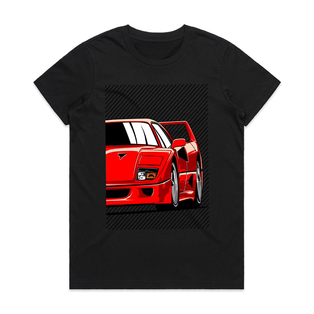 F40 Iconic Supercar T-Shirt — Redline Legend Edition