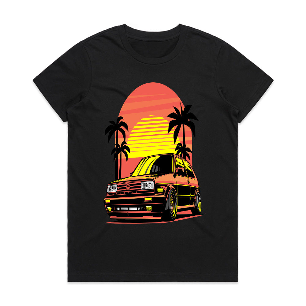 Retro Vibes GTI T-Shirt — Sunset Euro Scene Edition