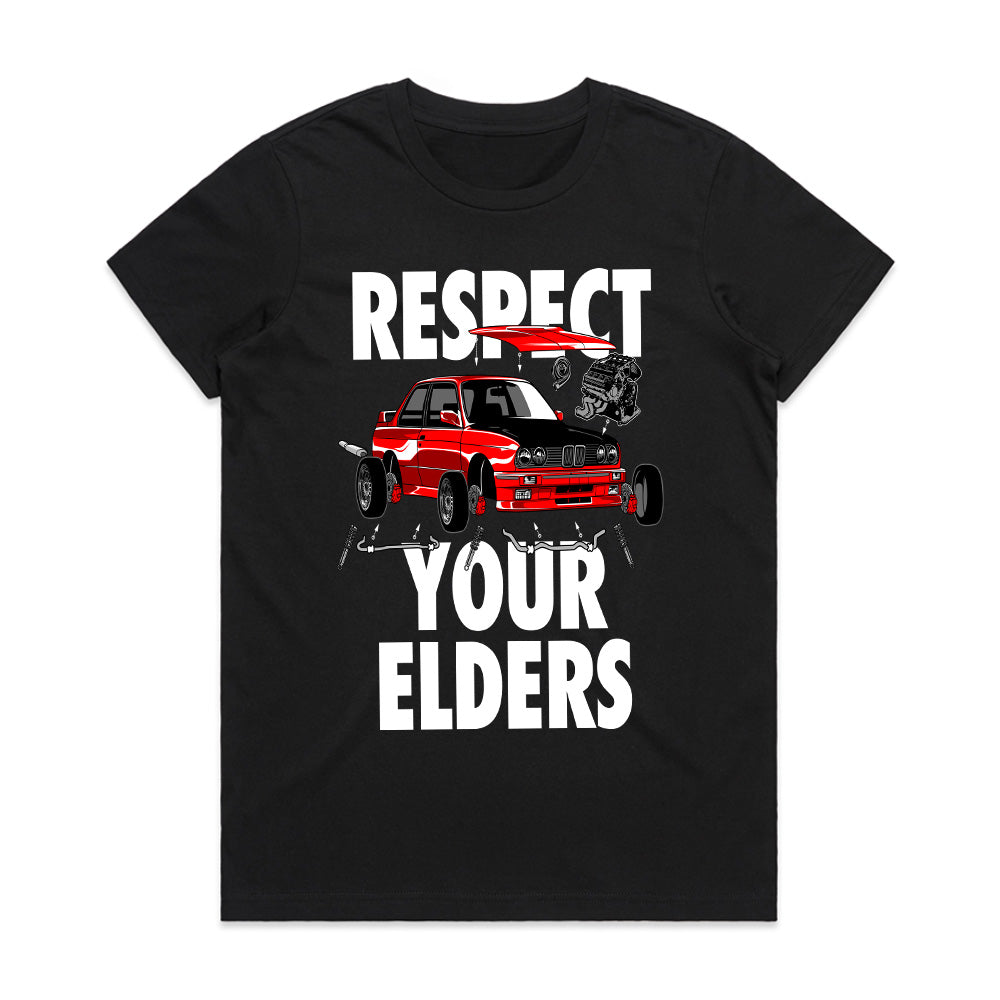 Respect Your Elders — Classic BMW E30 Build T-Shirt
