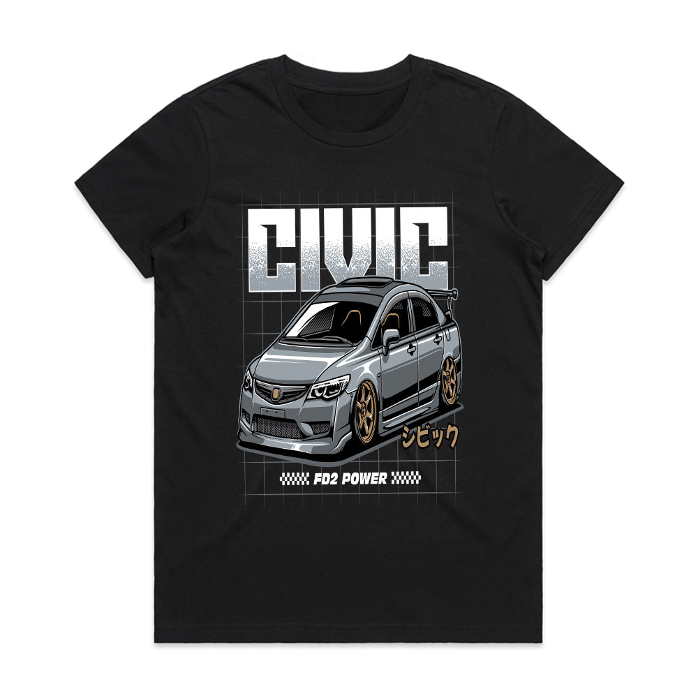 Civic FD2 Power T-Shirt – JDM Street Performance King Tee