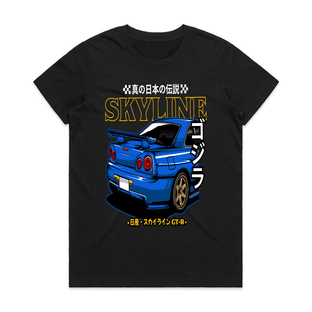 Skyline Godzilla R34 T-Shirt – True Japanese Legend Streetwear
