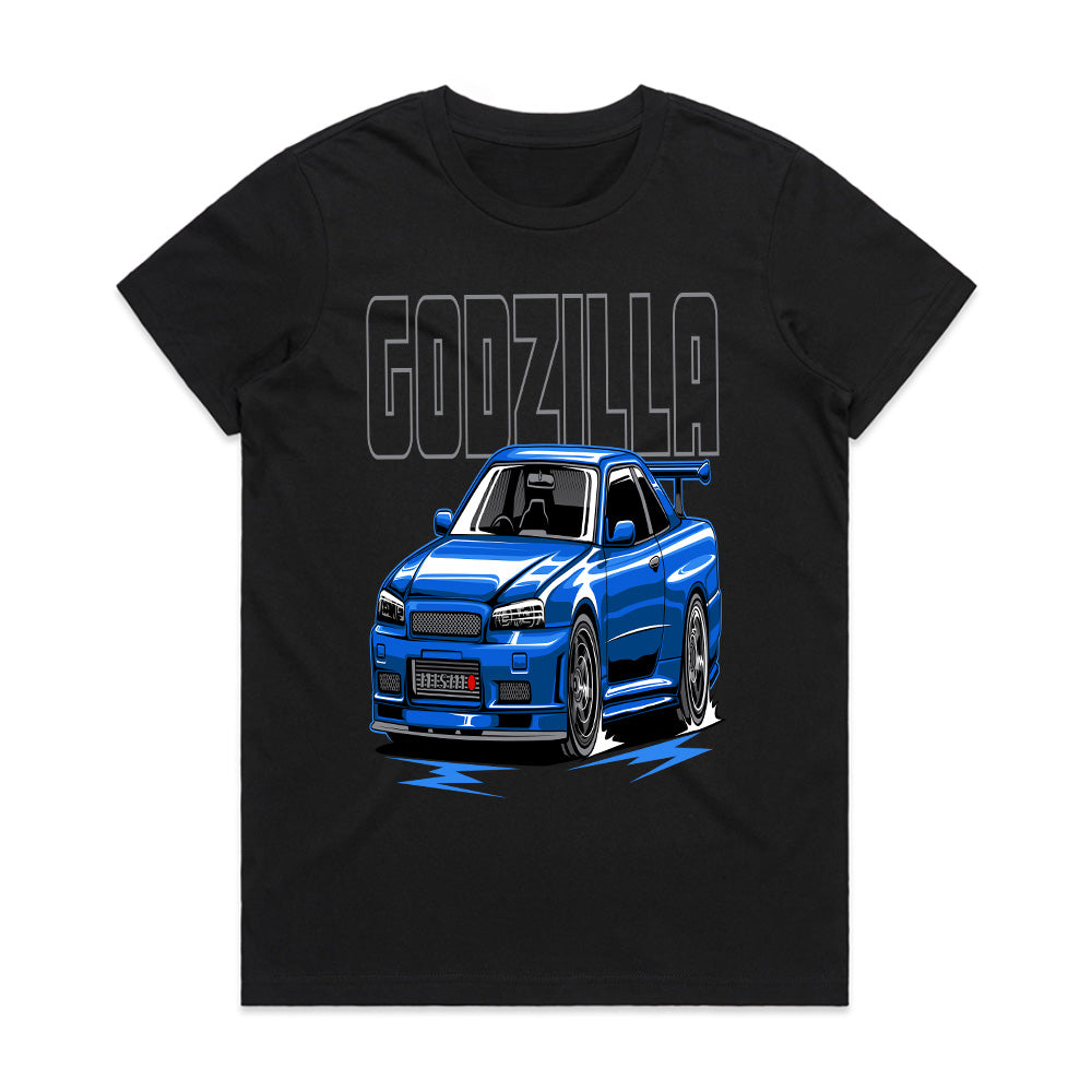 Godzilla Skyline R34 JDM Legend T-Shirt – Iconic Street Racer Style