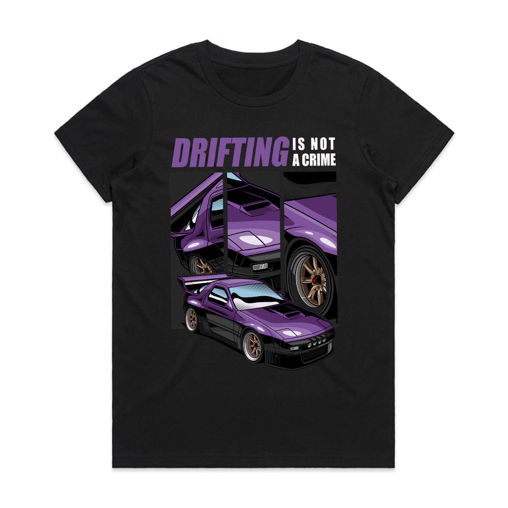 Drifting Is Not A Crime RX7 Purple Legend Tee