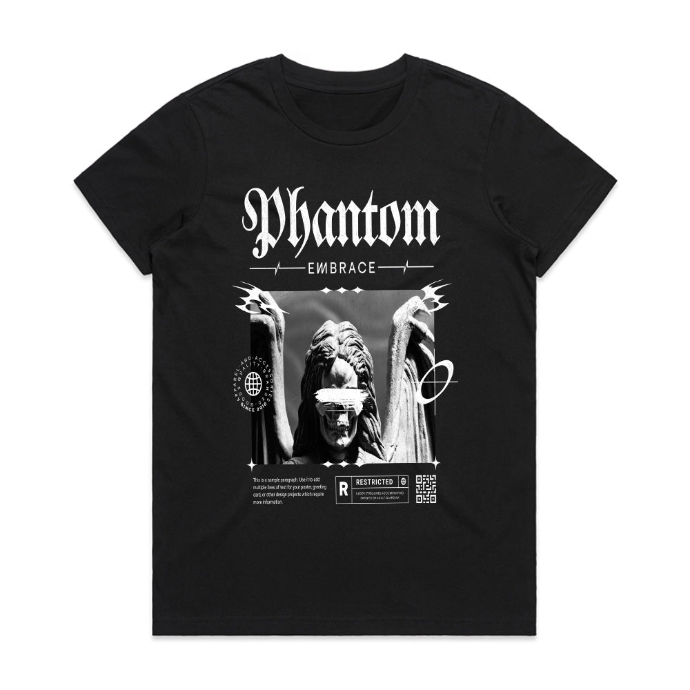 Phantom Embrace: Dark Aesthetic Streetwear Tee