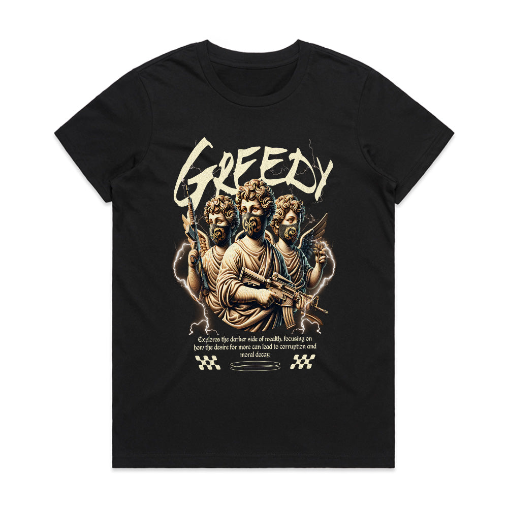 Greedy Saints: The Corruption of Desire Tee