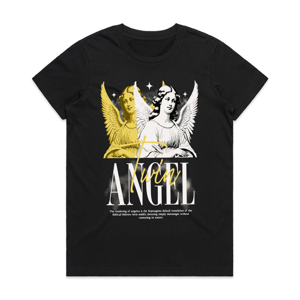 Celestial Twins: Dual Guardian Angel Tee
