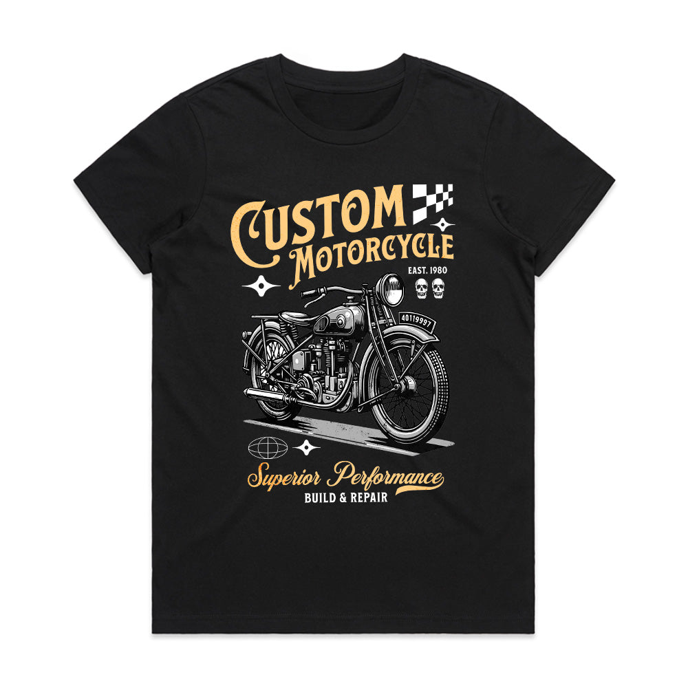 Vintage Torque: Custom Motorcycle Heritage Tee