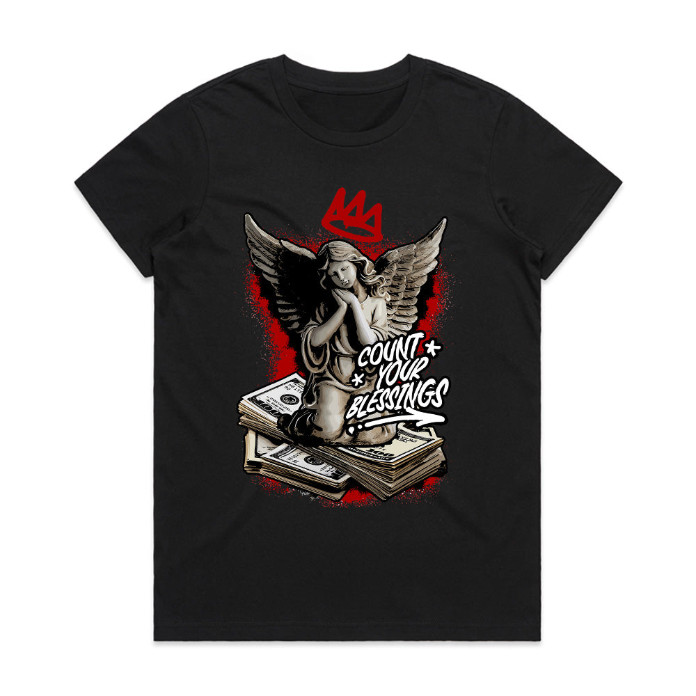 Blessed Hustler: Count Your Blessings Angel Tee