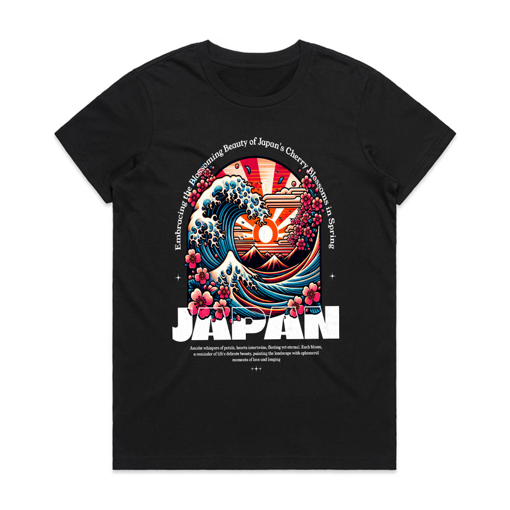 Sakura Wave Rising Sun Tee