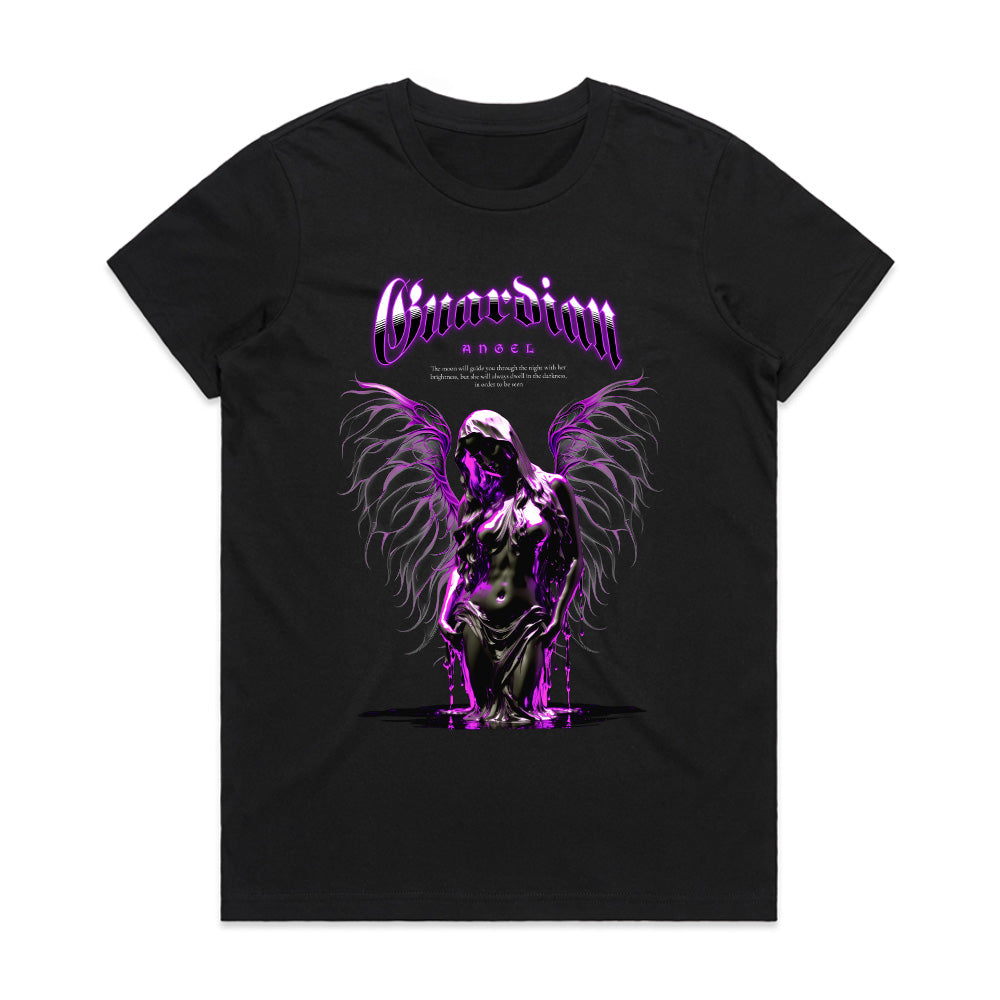 Shadowlight Guardian: Neon Angel Streetwear Tee