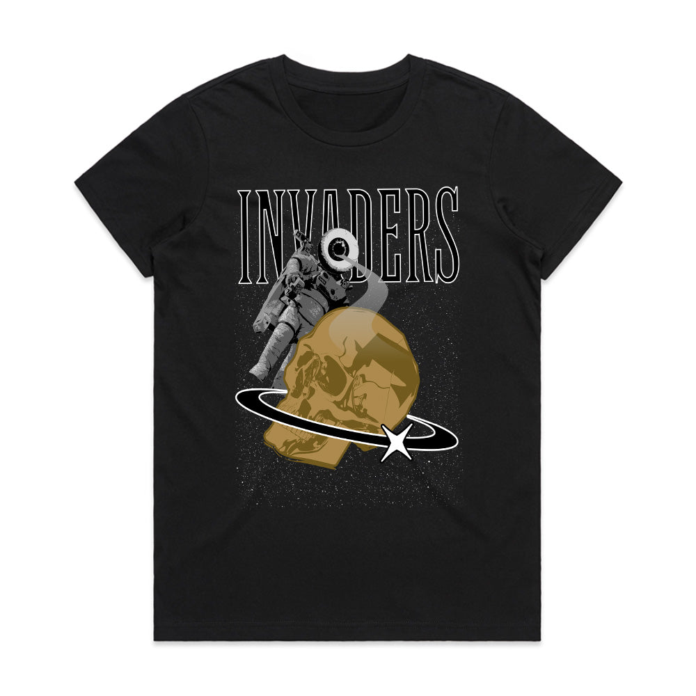 Cosmic Intruders: Invaders Astronaut Skull Tee