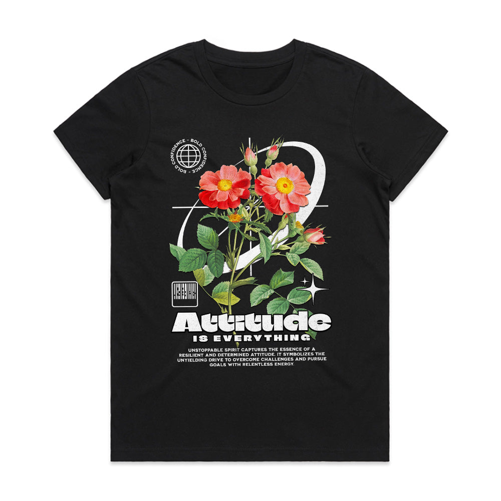 Relentless Bloom: Attitude is Everything Floral Tee