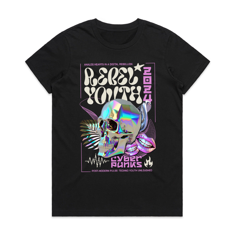 Neon Anarchy: Rebel Youth Cyberpunk Tee