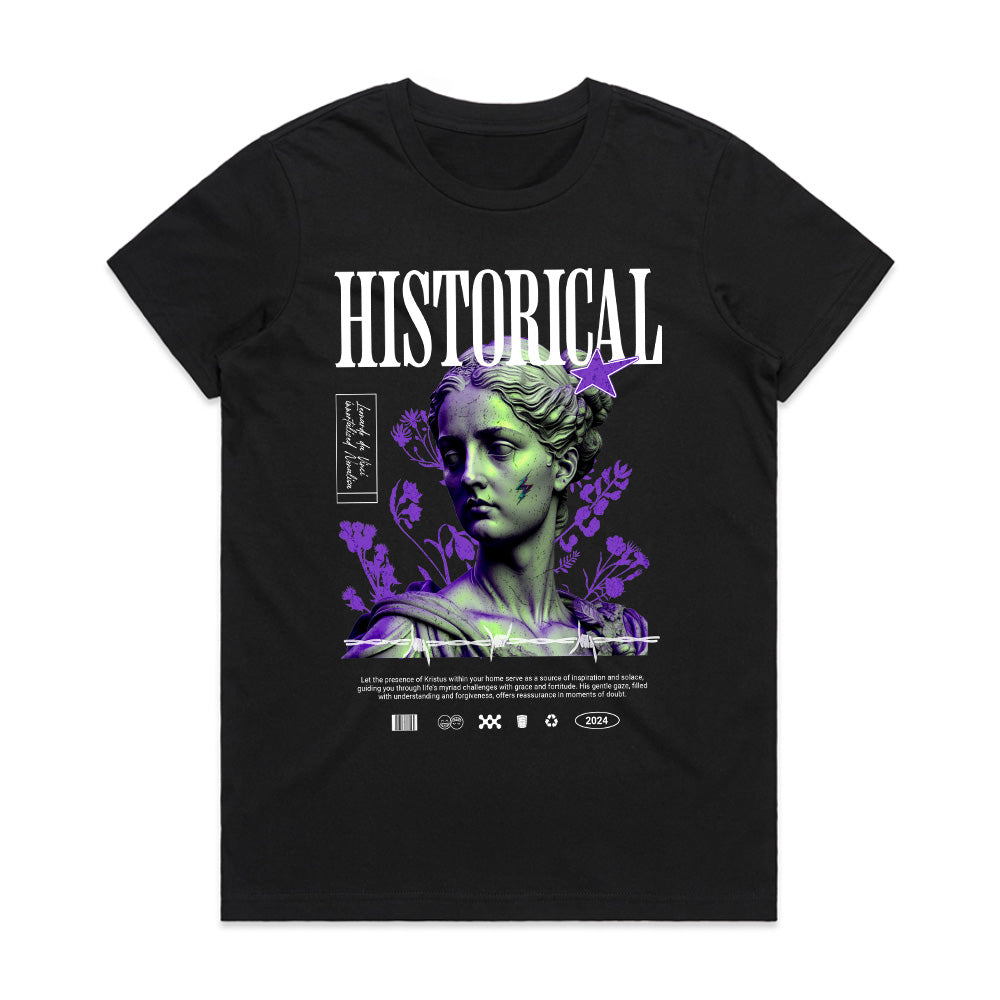Venus Glitched: Neo-Classical Bloom Tee