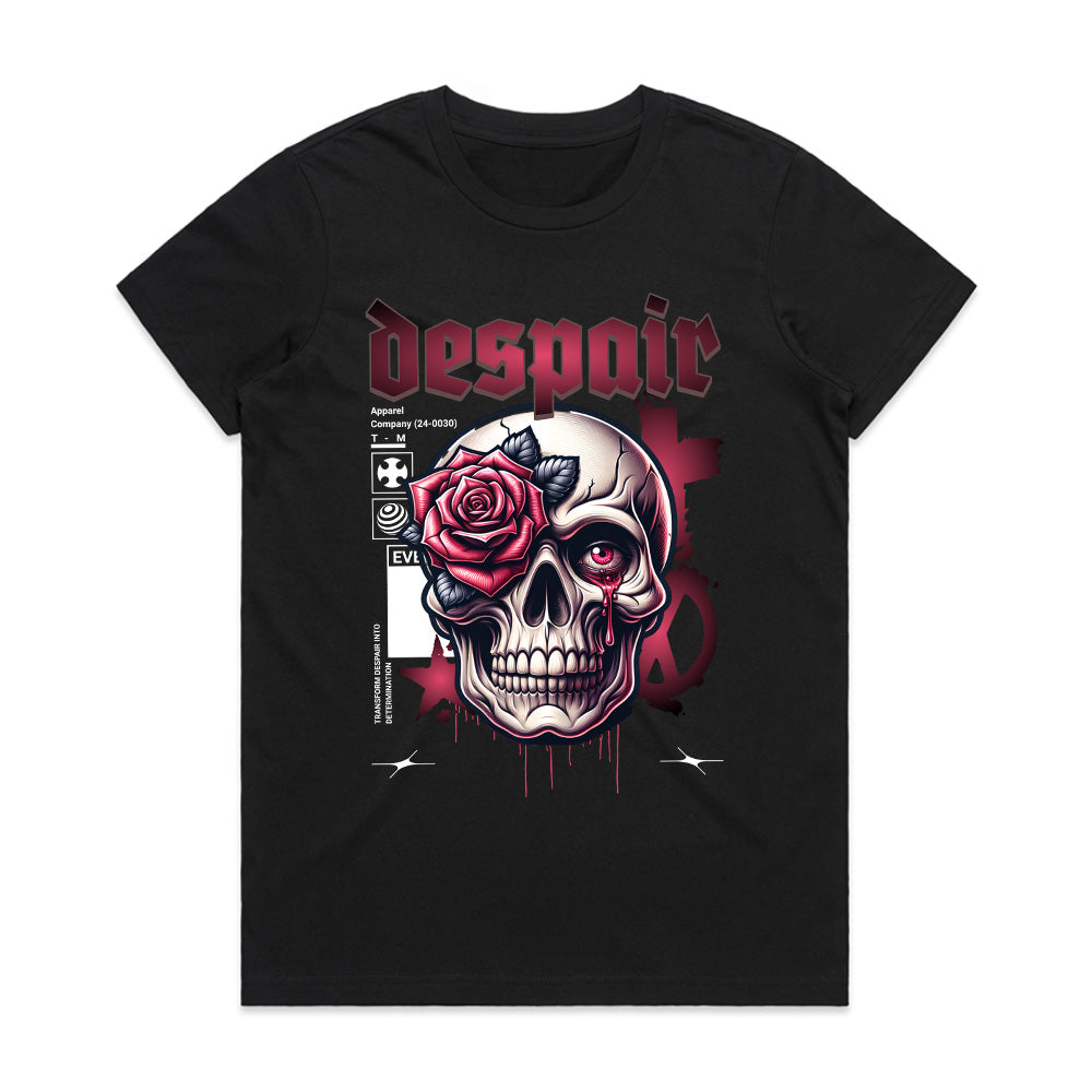 Roses & Ruin: Crimson Despair Skull Tee