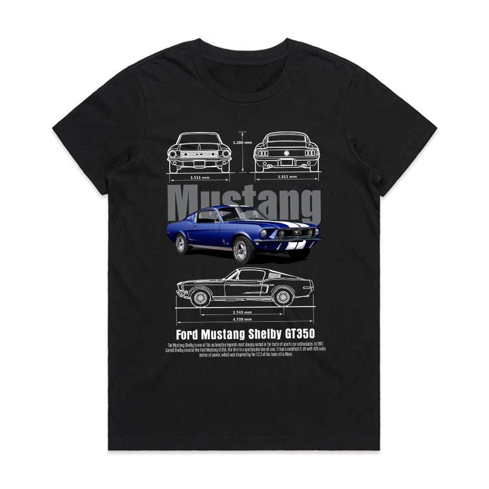 Ford Mustang Shelby GT350 Blueprint Edition | Classic Muscle Car T-Shirt