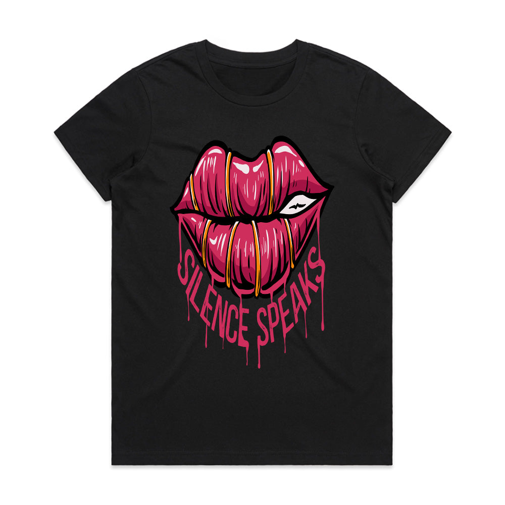Silence Speaks: Bold Lips Statement Tee