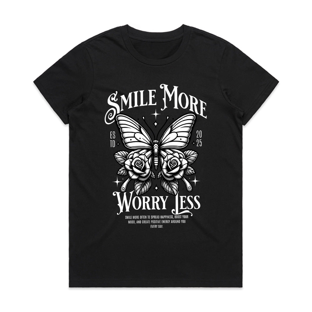 SMILE MORE: Positive Vibes Butterfly Tee