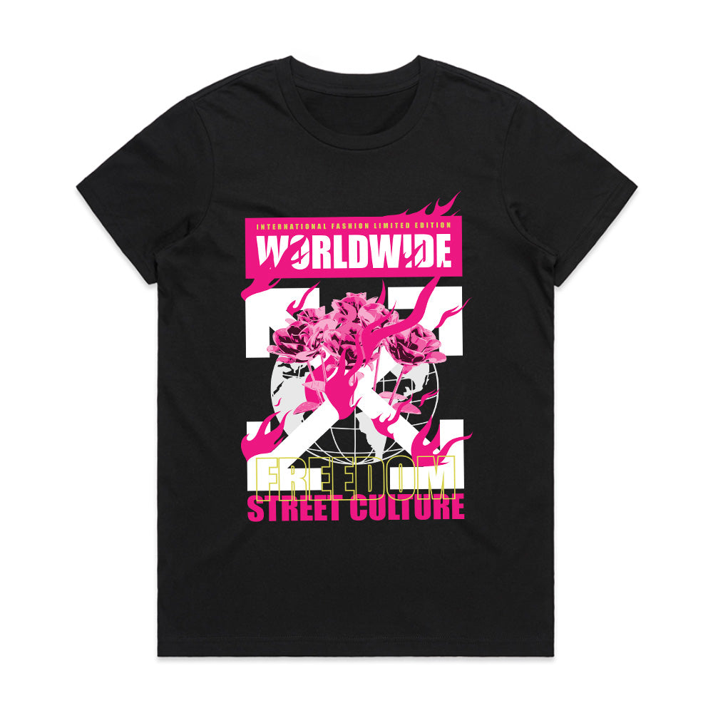Worldwide Freedom: Street Culture Bloom Tee