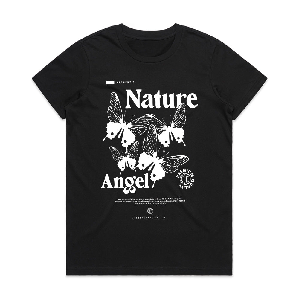 Nature Angel: Monochrome Butterfly Essence Tee