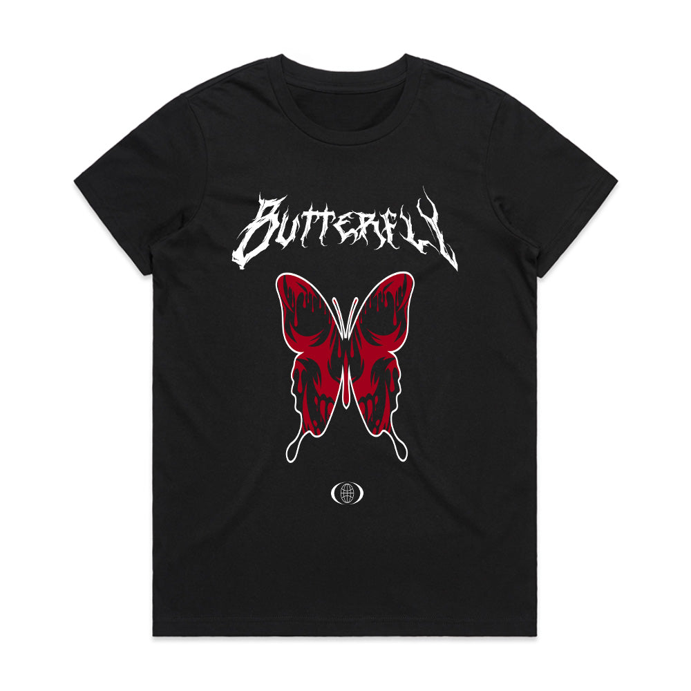 Dark Metamorph: Gothic Butterfly Streetwear Tee