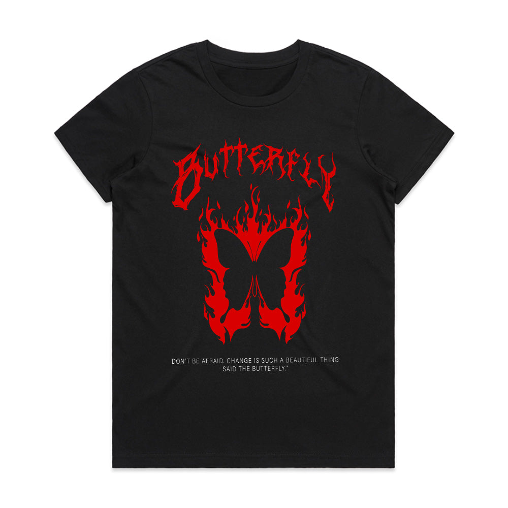 Flaming Metamorphosis: Butterfly of Change Tee