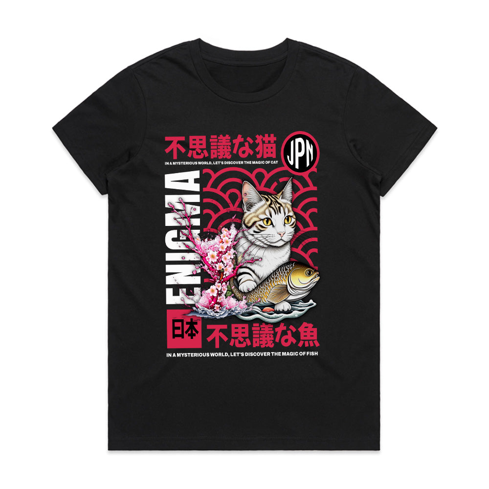 Mystic Nippon: Enigma Cat & Koi Tee
