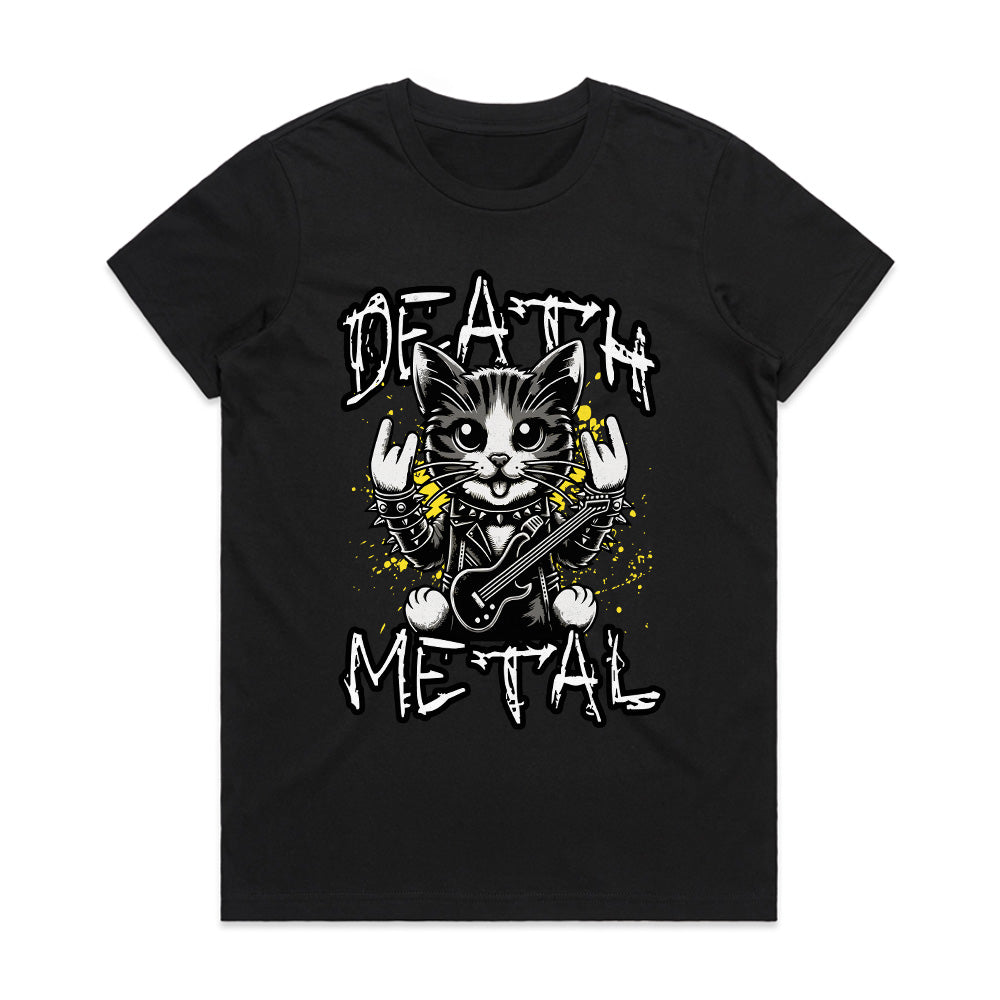 Riff & Roar: Death Metal Cat Tee