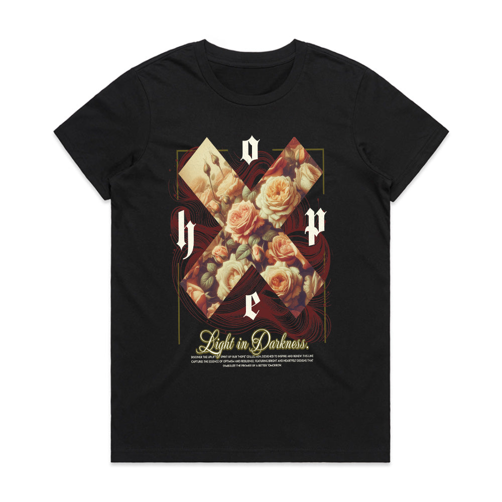 Floral Cross: Light in Darkness Hope Tee