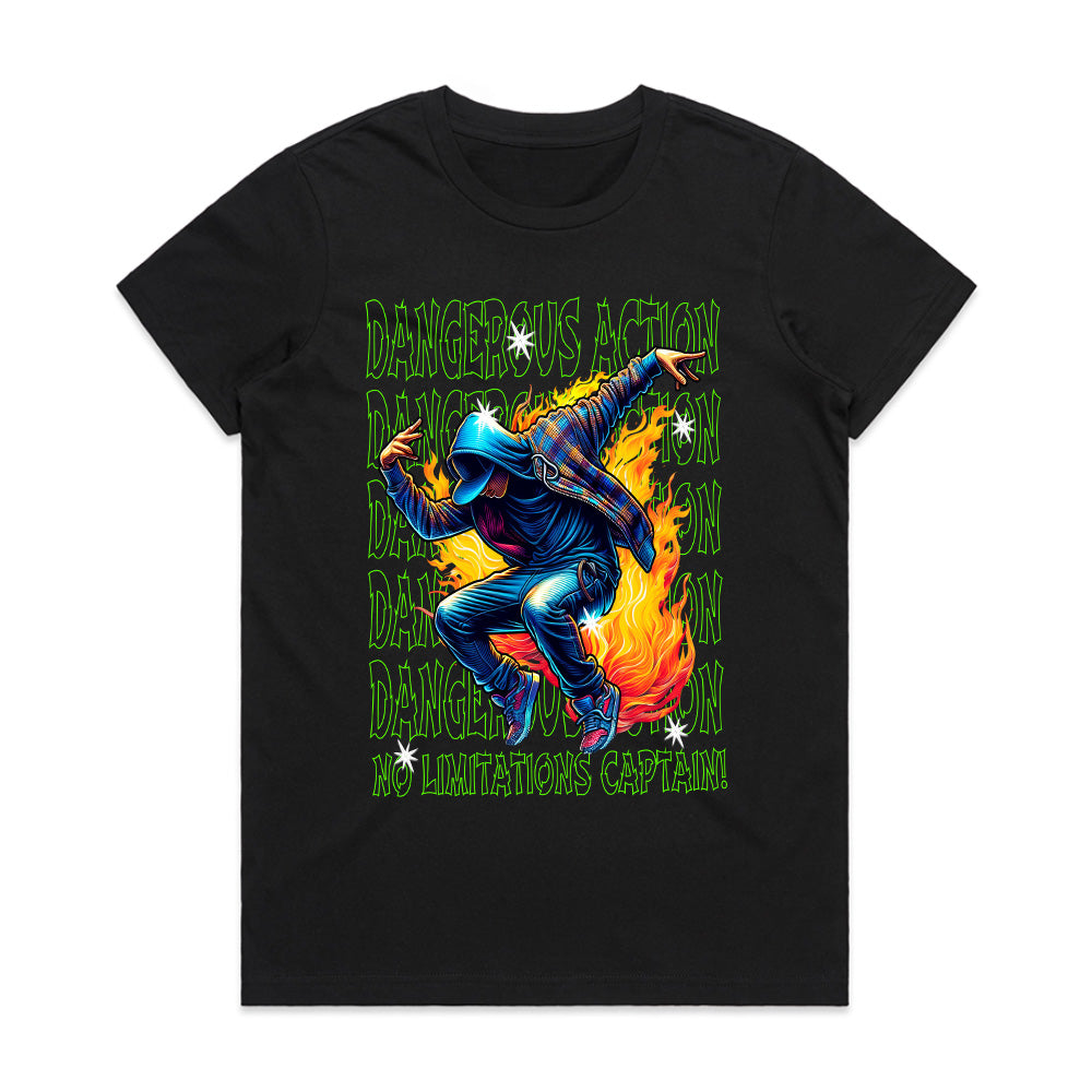 Inferno Hustle: Dangerous Action Street Tee