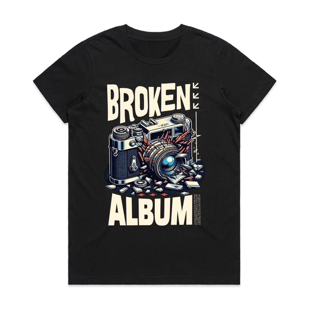 Broken Album Retro Camera Tee