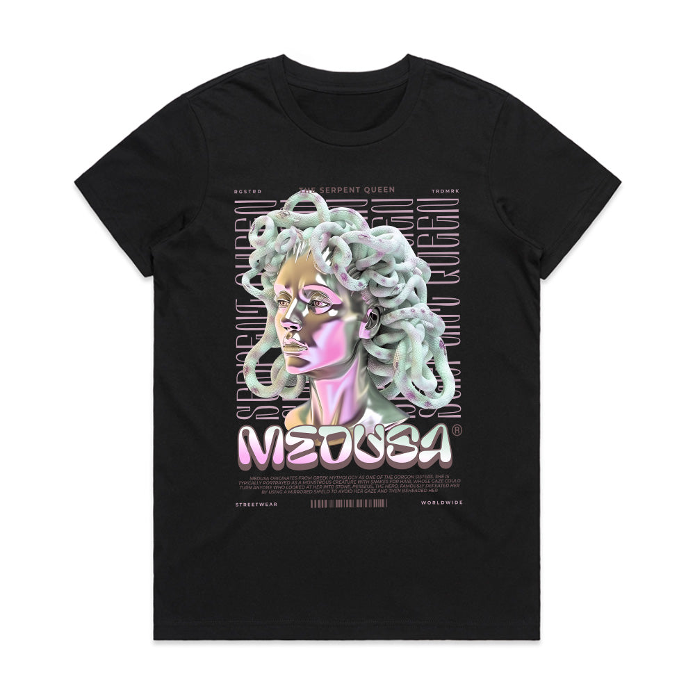 Serpent Queen: Neon Medusa Streetwear Tee