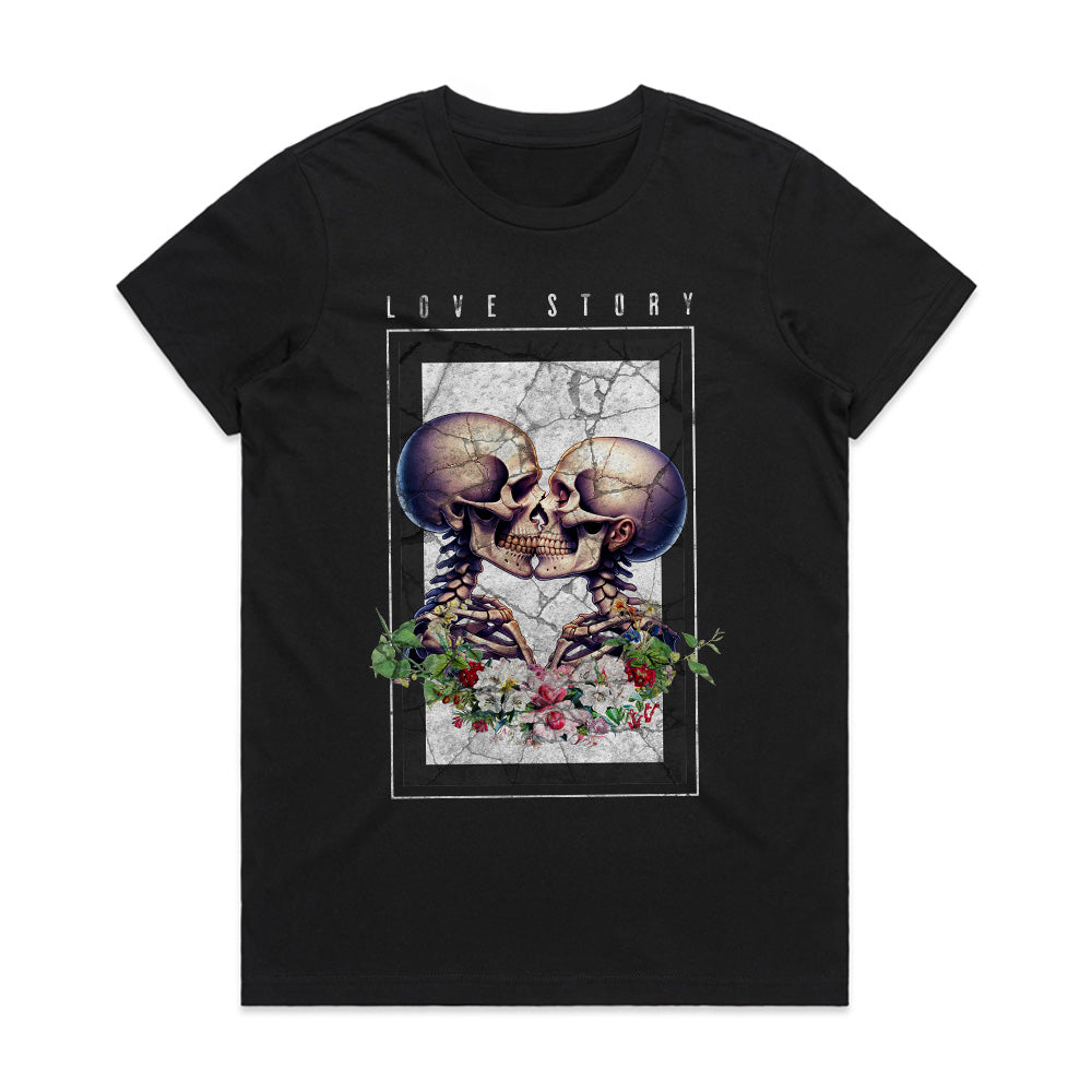 Eternal Love: Skeleton Kiss Art Tee