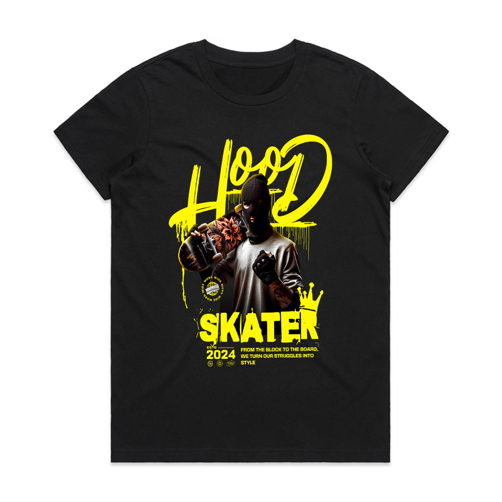 Hood Skater: Urban Warrior Streetwear Tee