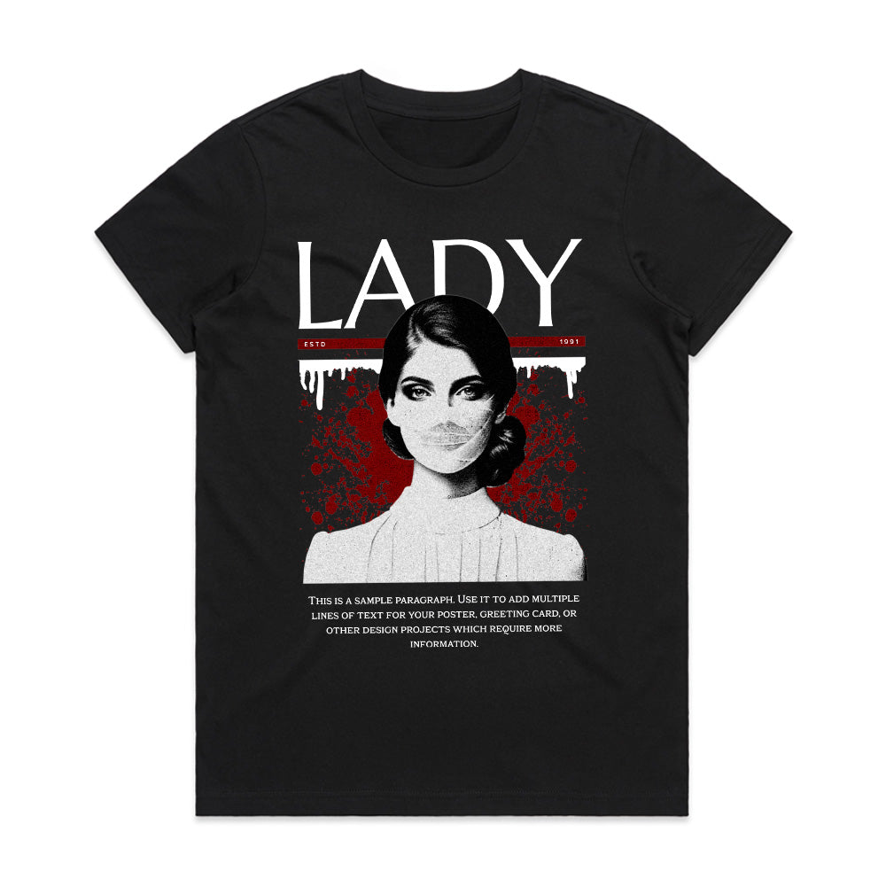 Masked Elegance: Gothic Lady Statement Tee