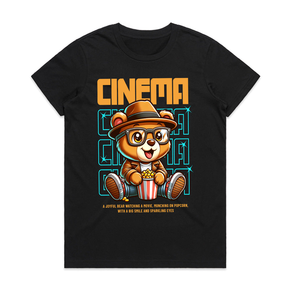 CineBear Delight: Movie Night Tee