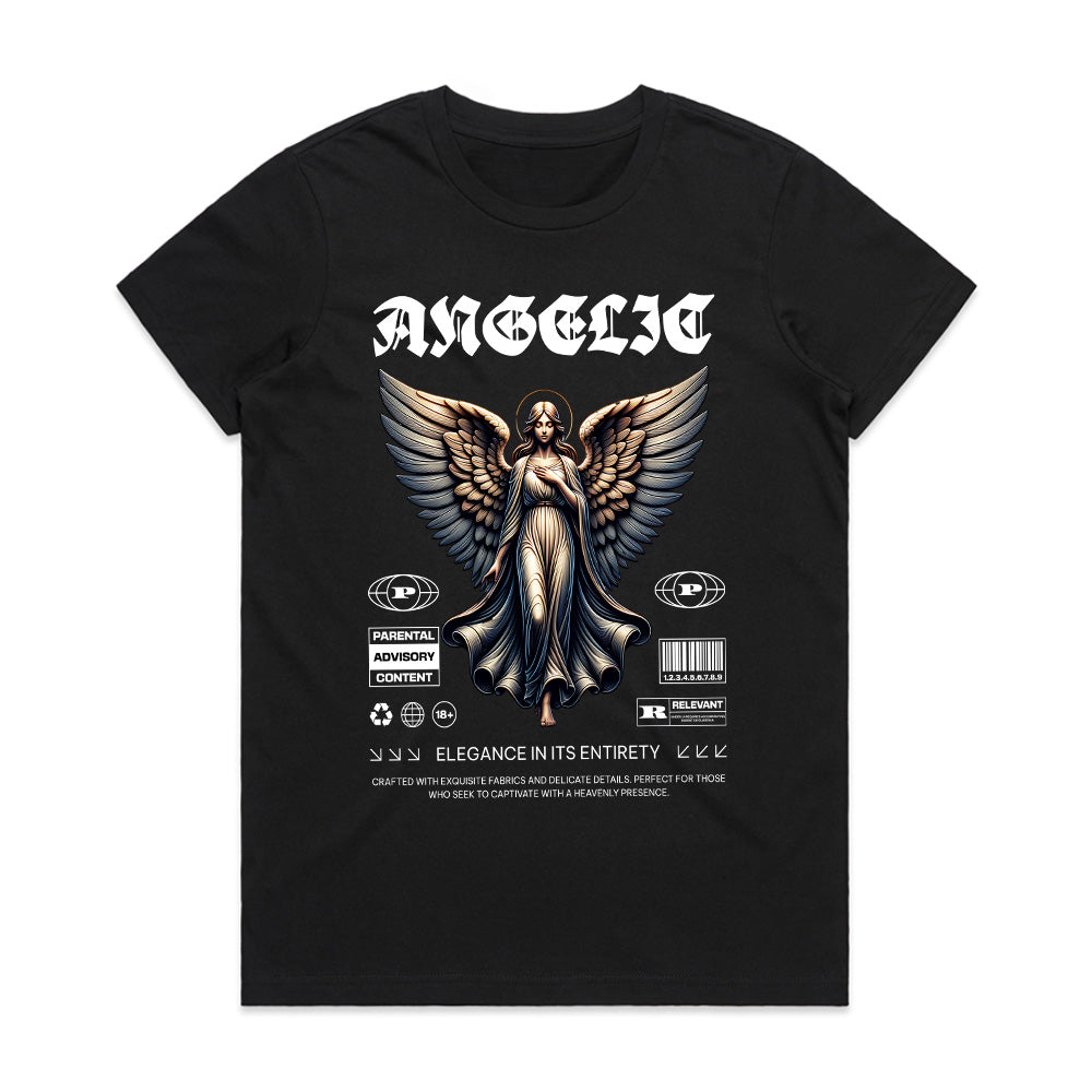 Celestial Vogue: Angelic Elegance Tee