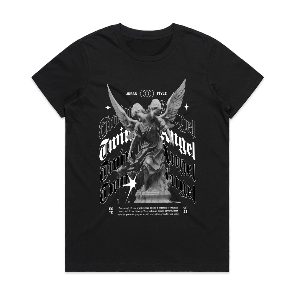 Urban Seraph: Twin Angel Streetwear Tee