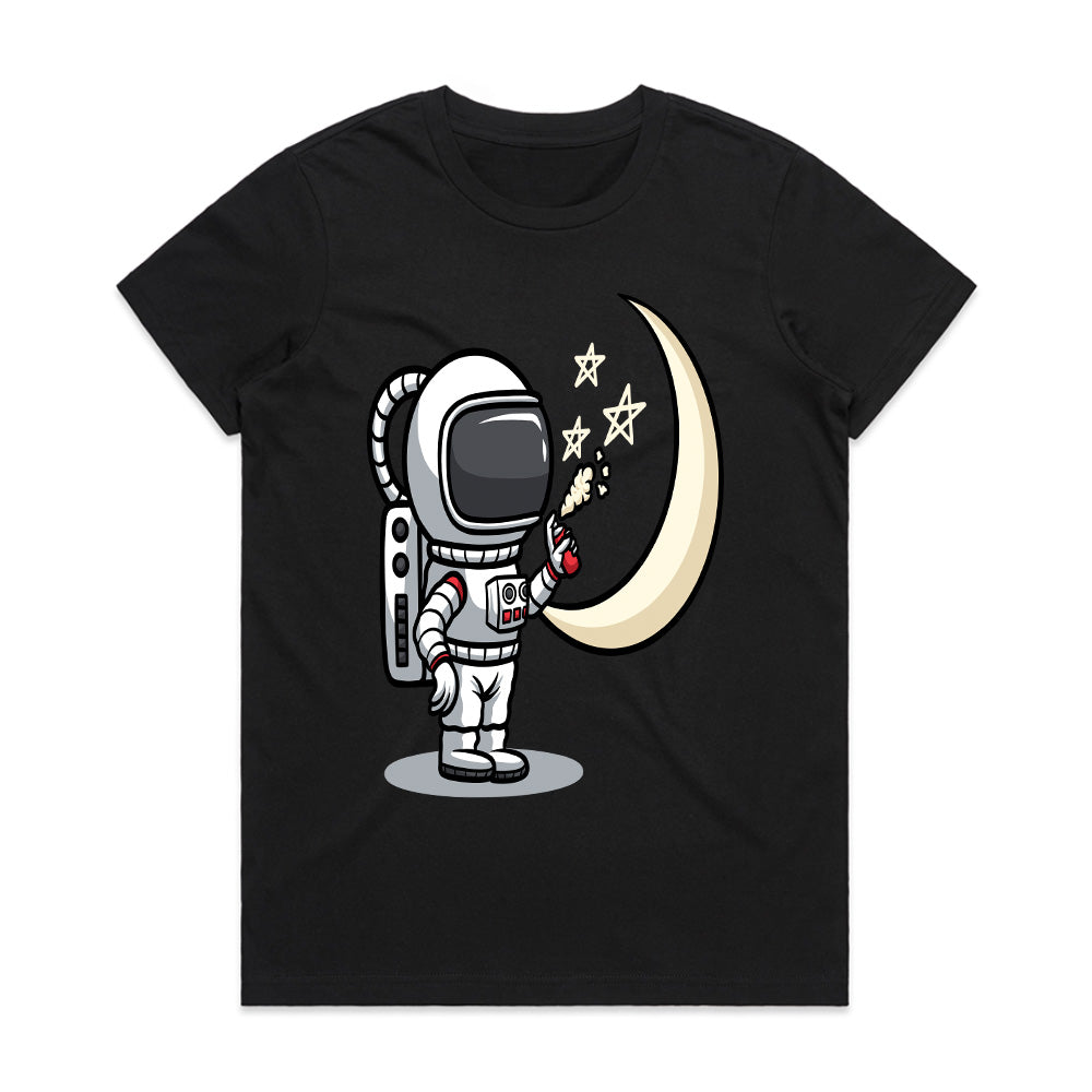 Cosmic Dreamer: Star Painter Astronaut Tee