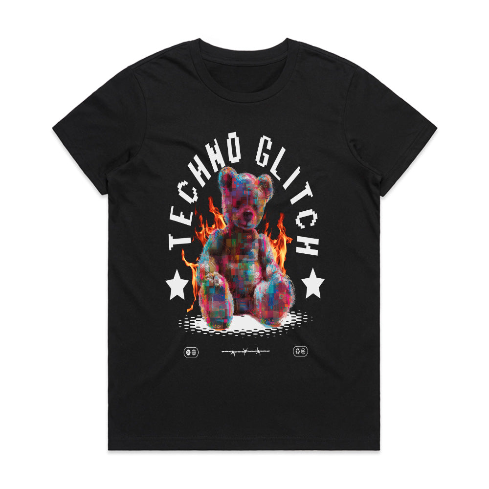 Techno Glitch: Burnt Reality Bear Tee