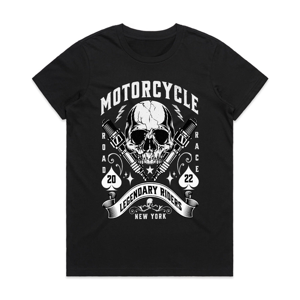 Legend Burn: Road Race Skull Riders Tee