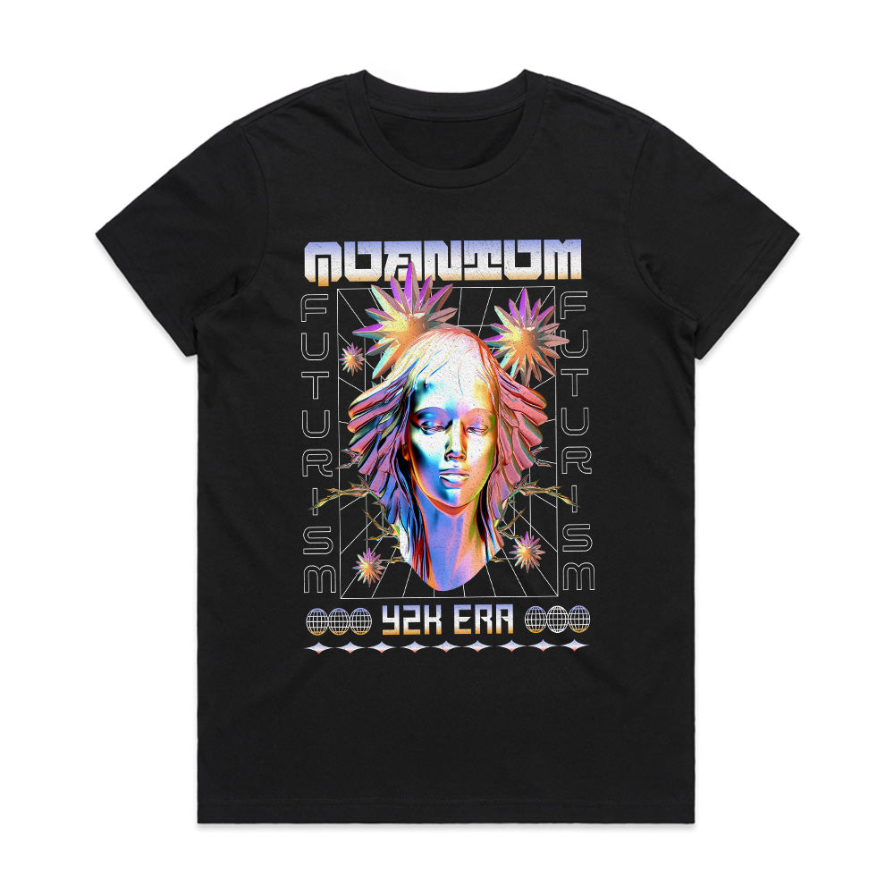 Neon Divinity – Y2K Futurism Tee