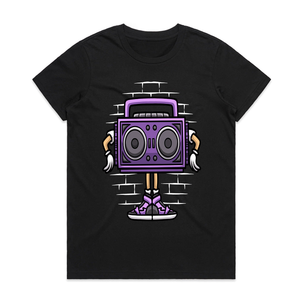 Boombox Vibes: Street Beat Cartoon Tee