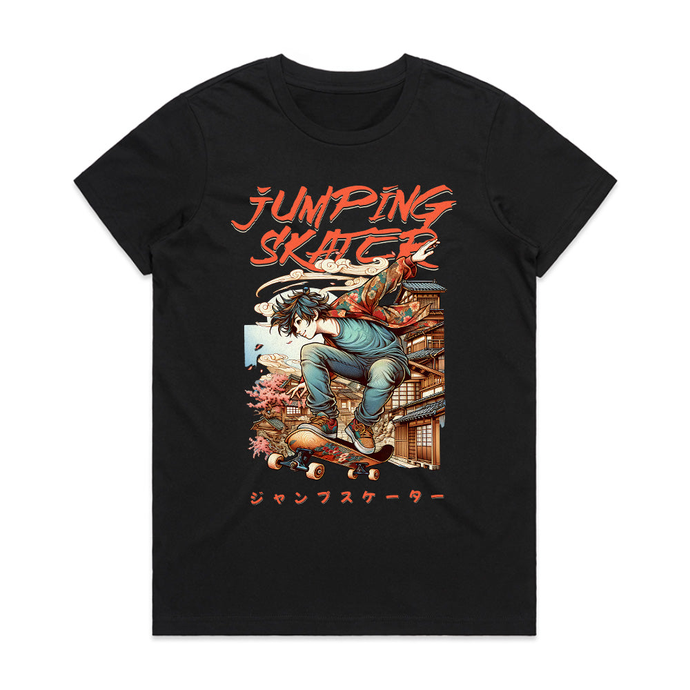 Skyline Shredder: Neo-Japanese Jump Skater Tee