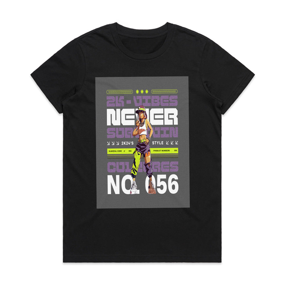 Cyber Neon Vibes: Never Subdue Streetwear Tee