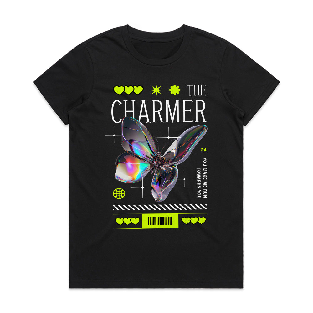 The Charmer: Holographic Butterfly Vibe Tee