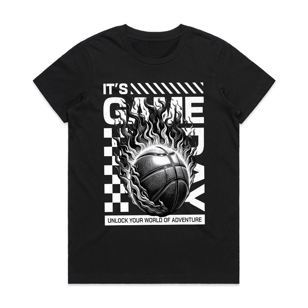 Game Day Ignition: Flaming Basketball Power Tee